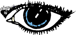 Auge blaue Iris gezeichnet